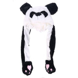 Panda Furry Animal Head Knit Beanie Hat