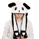 Panda Furry Animal Head Knit Beanie Hat