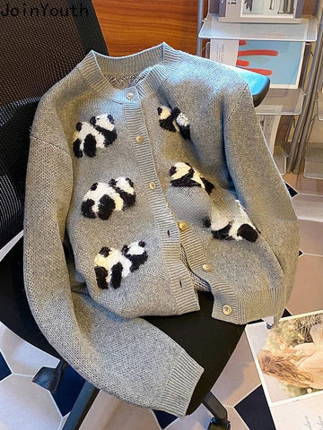 Panda Knitted Cardigan