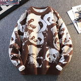 Panda Print Knitted Sweater