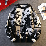 Panda Print Knitted Sweater