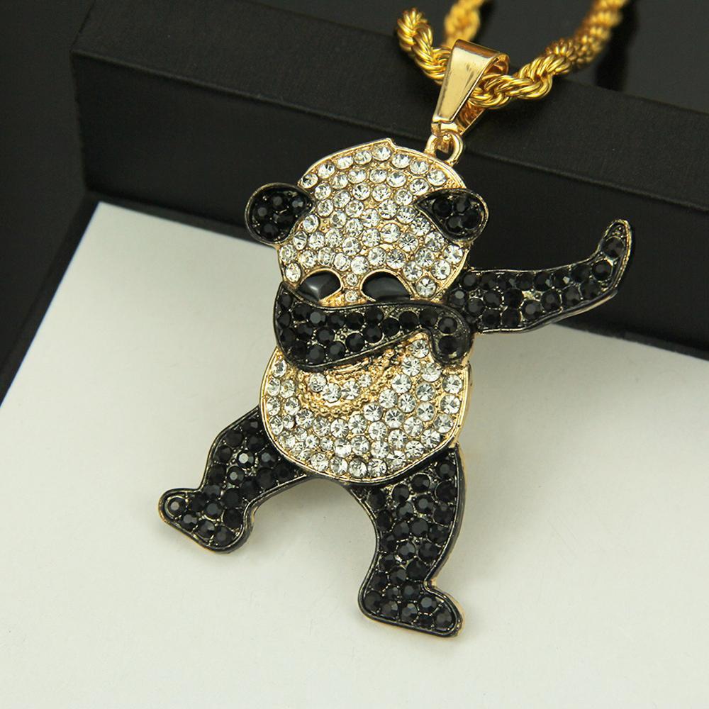 Cute Panda Necklace Chain Pendant Combo Pack of 4 for Women And Girls Gifts  gold Plated