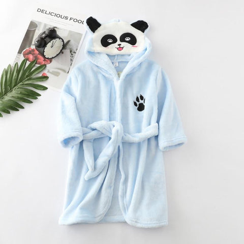 Panda Bathrobe Children Blue