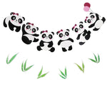 Panda Birthday Decorations Banner Kawaii