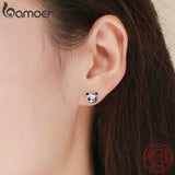 Sterling Silver Panda Earrings